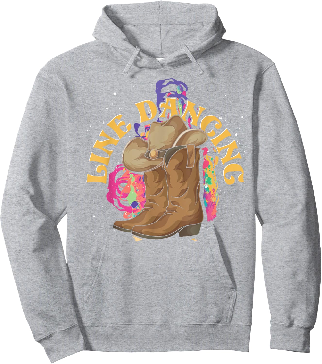 Line Dancing Cowboy Boots Hat Line Dancer Western Line Dance Hoodie - Hoodie | Ash
