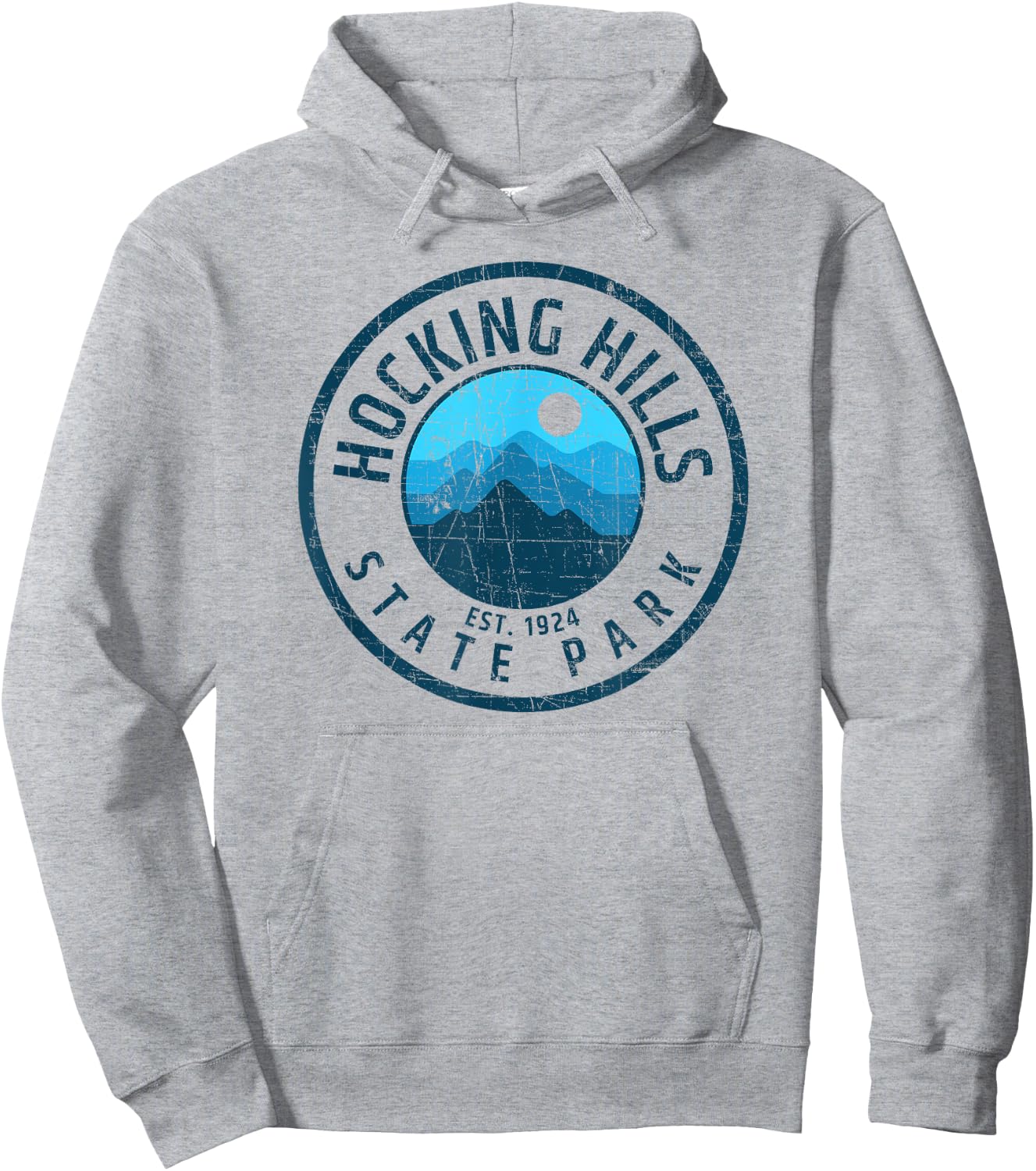 Retro Hocking Hills State Park Souvenir Hoodie - Hoodie | Ash