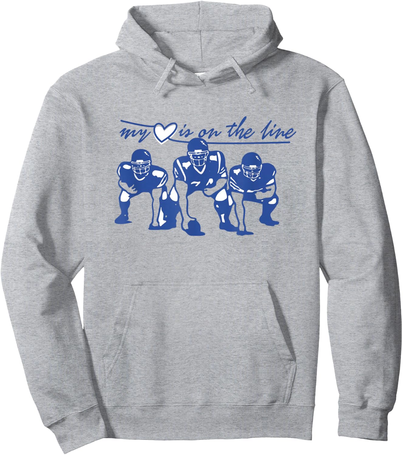Football My heart Is On The Line offensive Lineman Hoodie - Hoodie | Ash