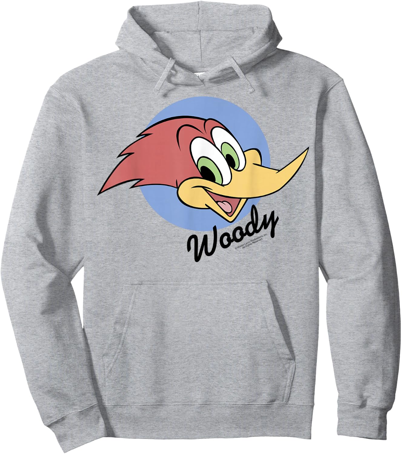 Woody Woodpecker Face Circle Logo Hoodie - Hoodie | Ash