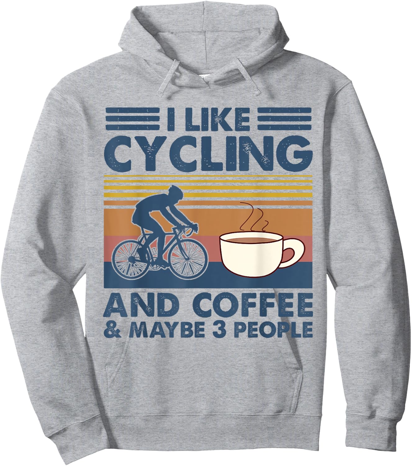 I Like Cycling And Coffee And Maybe 3 People Biker Gift Hoodie - Hoodie | Ash