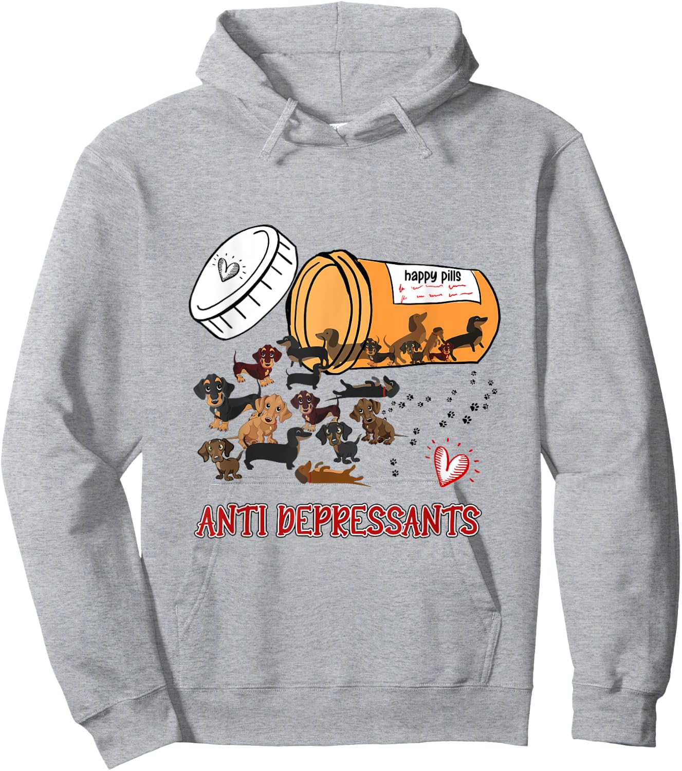 Wiener Dog Sausage Puppy Lover Antidepressants Dachshund Women Hoodie - Hoodie | Ash