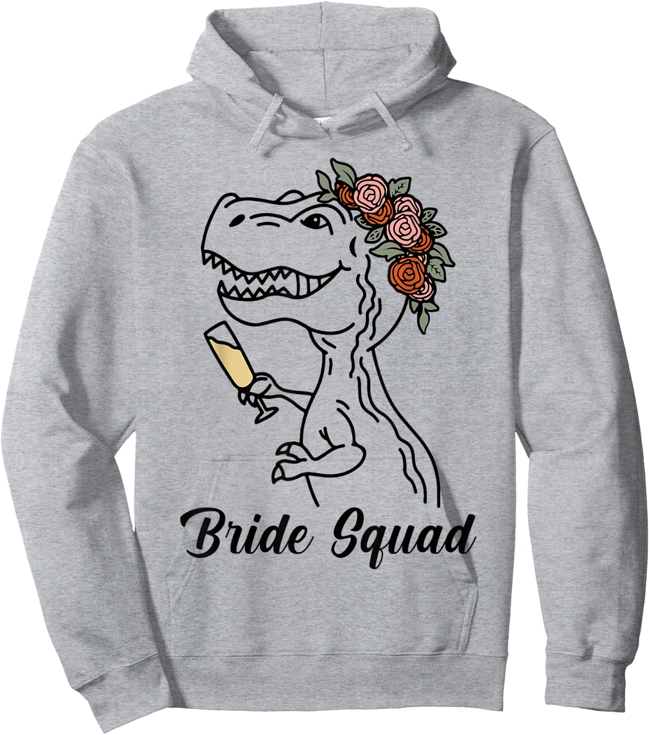 Dinosaur Bride Squad Bridesmaid Bachelorette Party Matching Hoodie - Hoodie | Ash