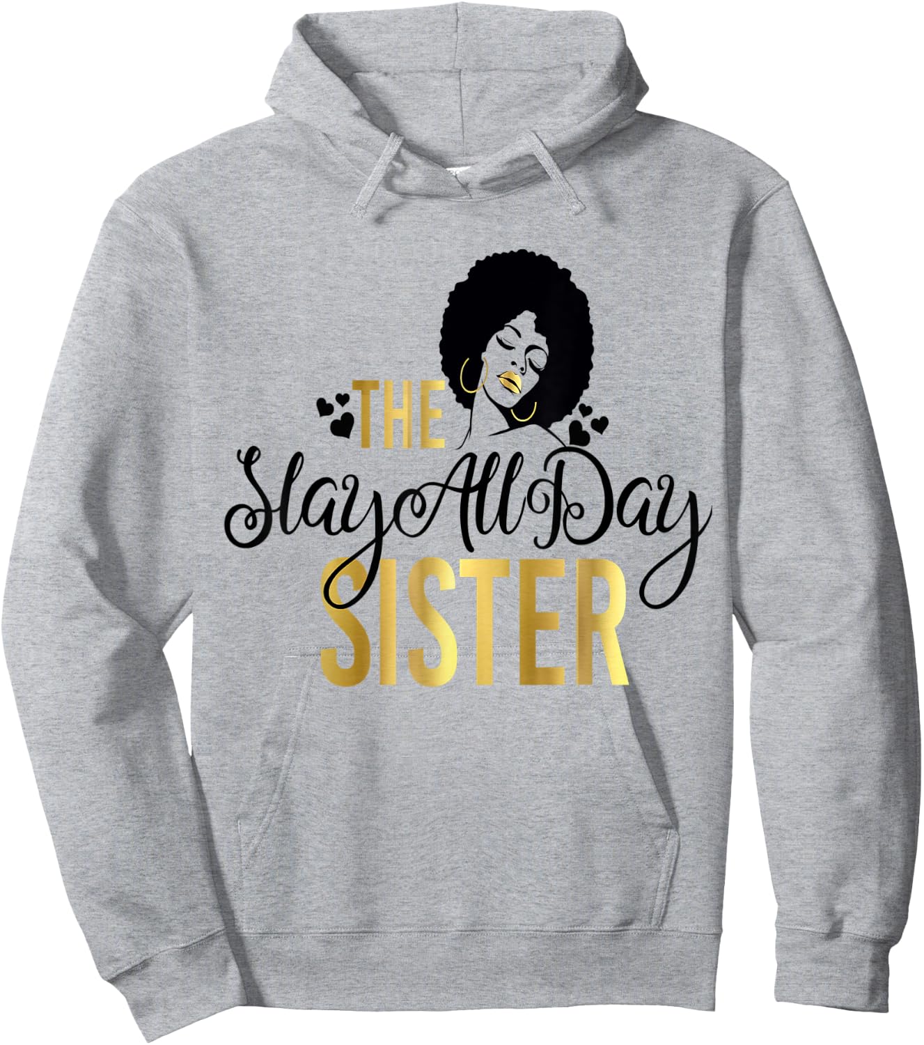 Black Girl Magic Slay All Day Sister Matching Family Afro Hoodie - Hoodie | Ash