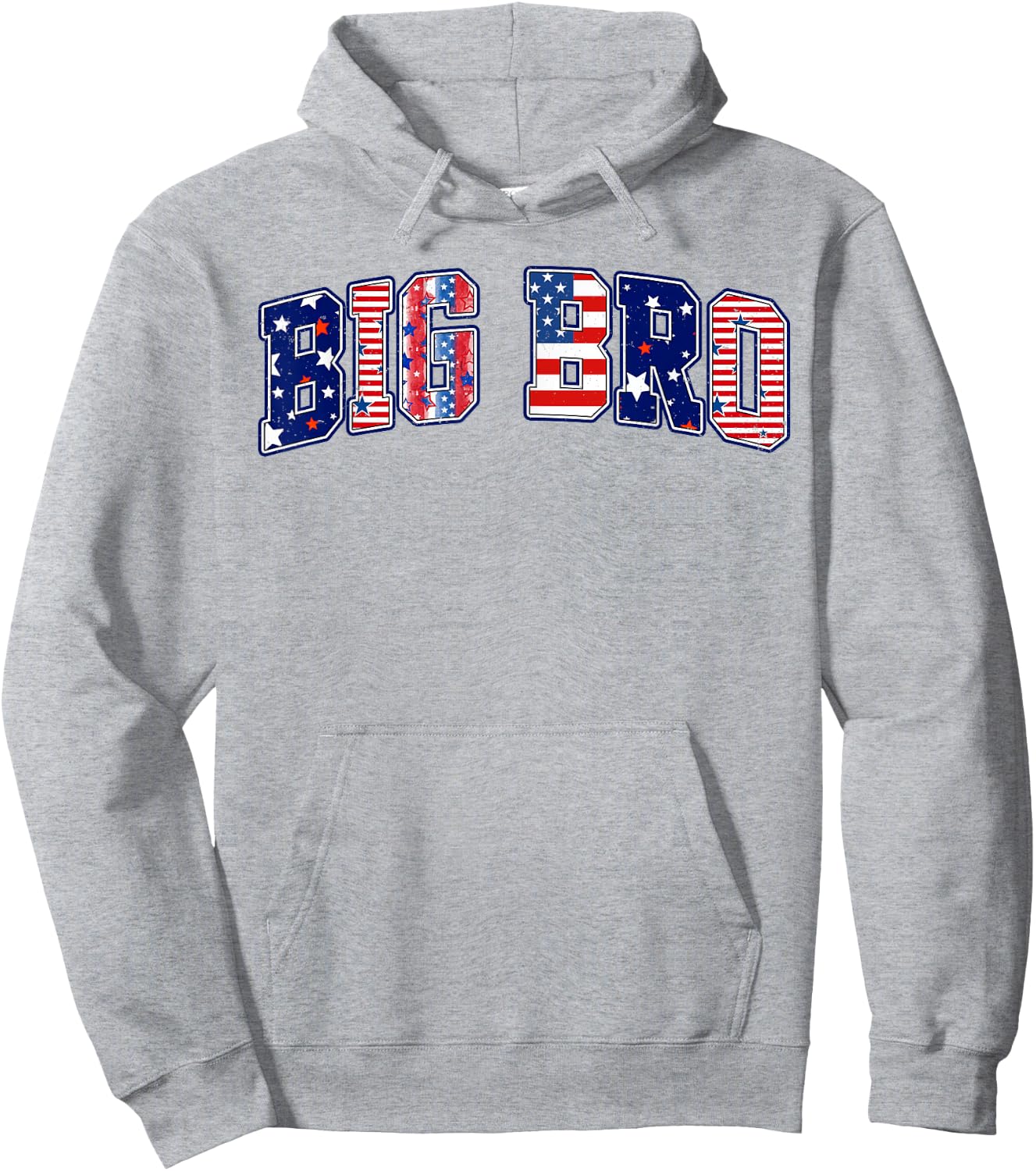 Patriotic Big Bro 4th of July American Flag Independence Day Hoodie - Hoodie | Ash