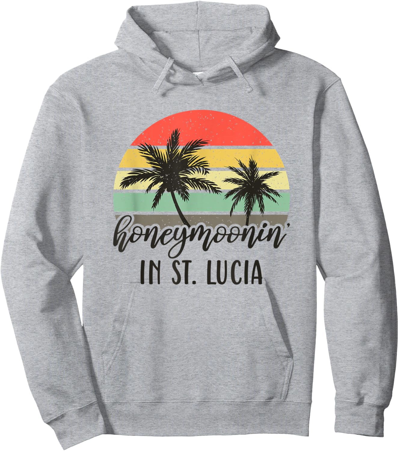 Honeymoonin' In St Lucia Matching Couples Vacation Hoodie - Hoodie | Ash