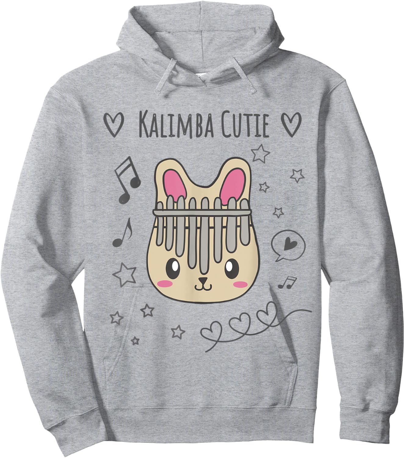 Kawaii Bunny Rabbit Kalimba Music Hoodie - Hoodie | Ash