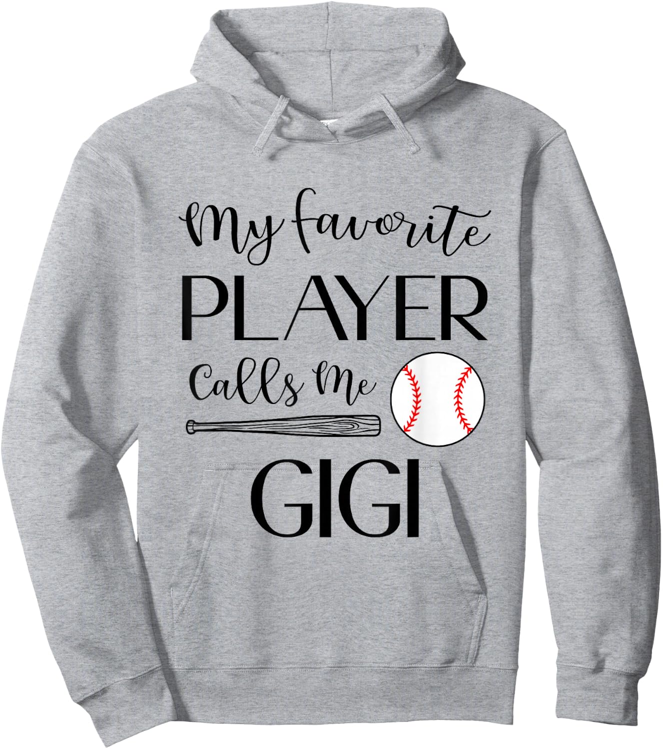 Baseball My Favorite Player Calls Me Gigi Grandma Hoodie - Hoodie | Ash