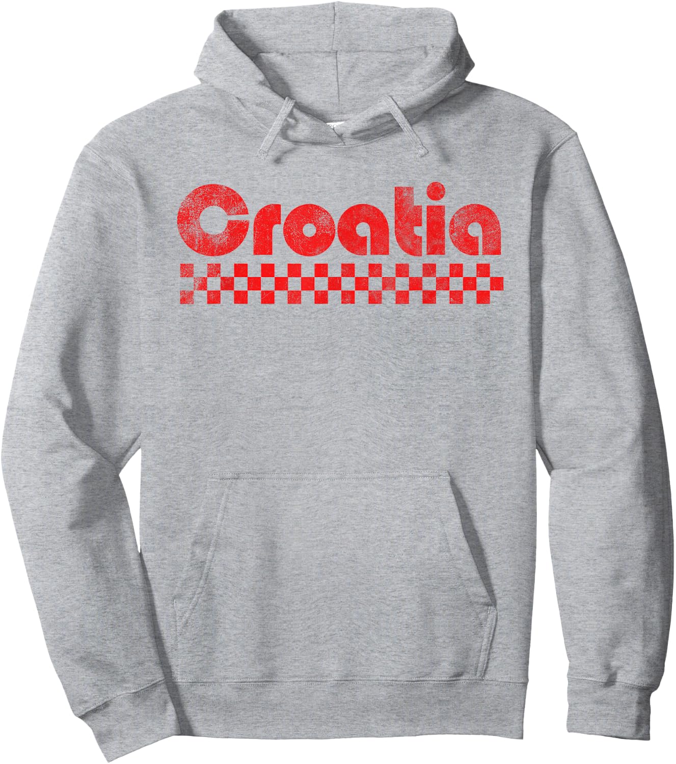 Croatia Fan Retro Vintage Flag Hoodie - Hoodie | Ash