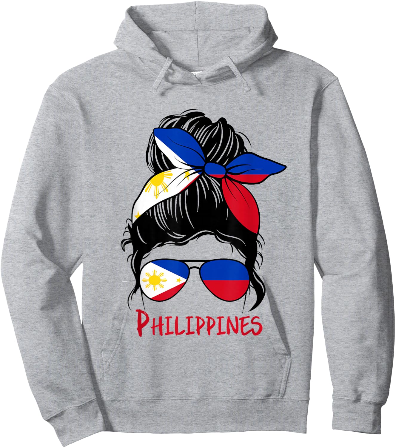 Filipino Girl Filipina Pinay Girl Philippines Woman Flag Hoodie - Hoodie | Ash