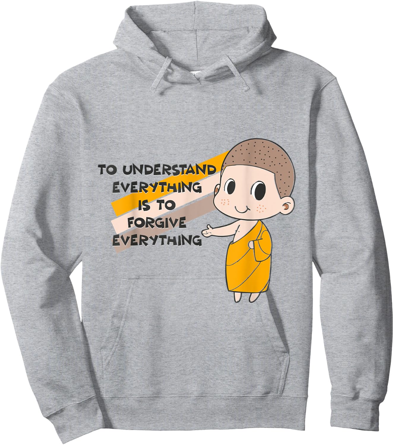 Buddha Monk Namaste Understanding Is Forgiving Buddhism Hoodie - Hoodie | Ash