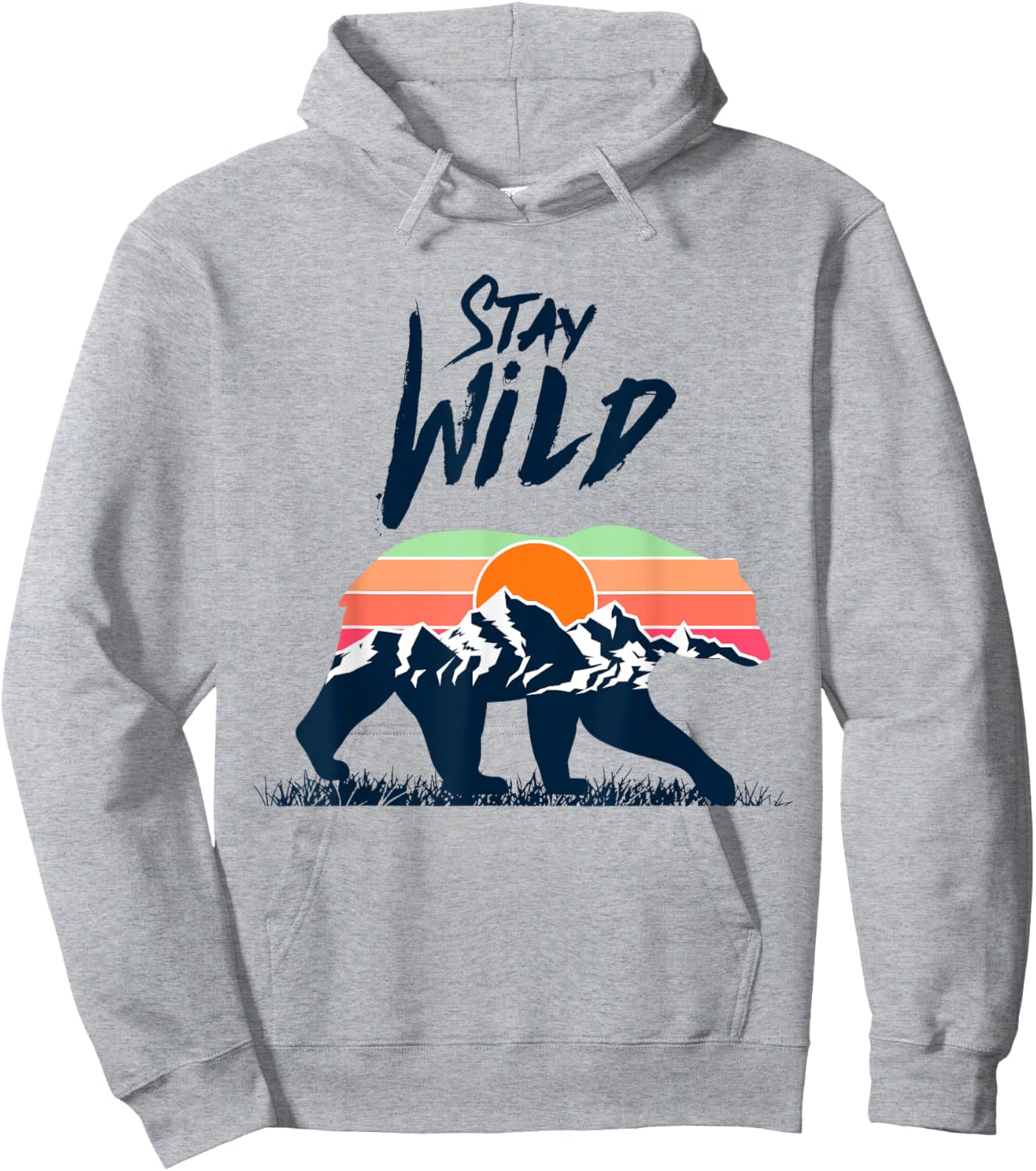 Stay Wild With California Bear T Shirt, Bear Graphic Design Hoodie - Hoodie | Ash