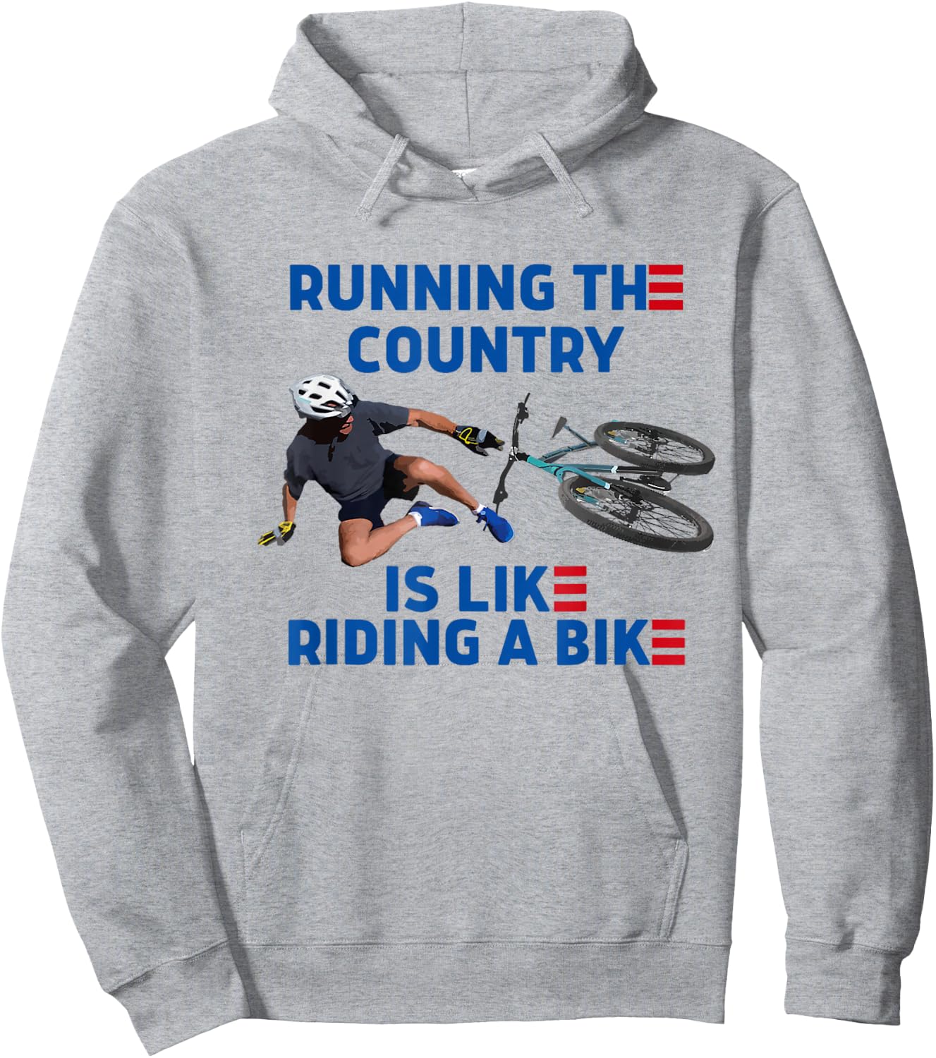 Biden Bike Bicycle Running The Country Is Like Riding A Bike Hoodie - Hoodie | Ash