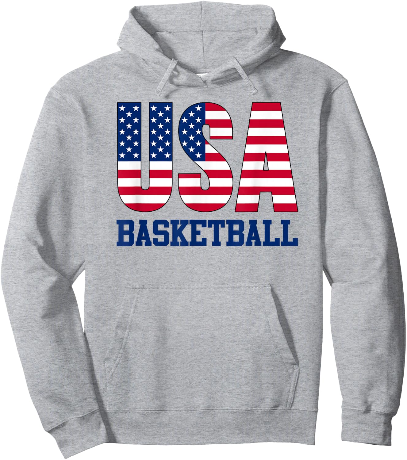 USA with American Flag Basketball Sports Hoodie - Hoodie | Ash