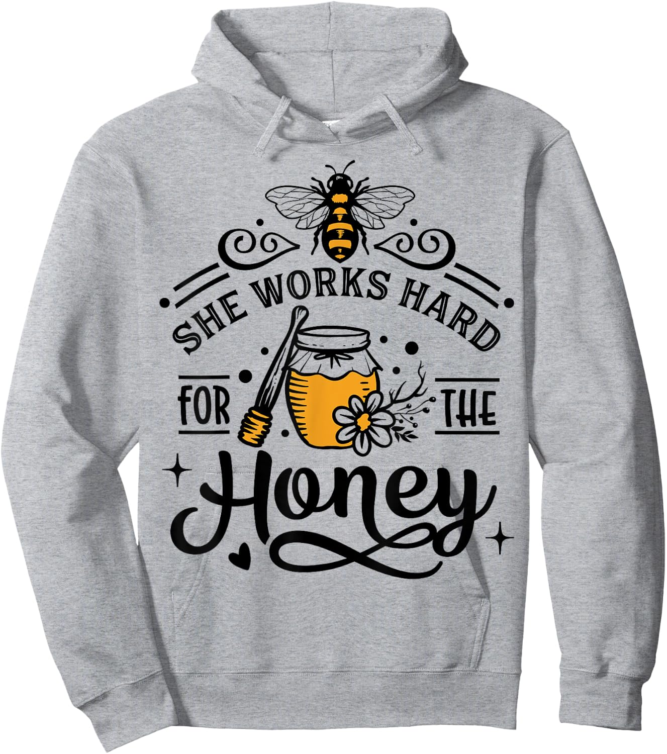She work hard for the honey white - bee halloween costume Hoodie - Hoodie | Ash