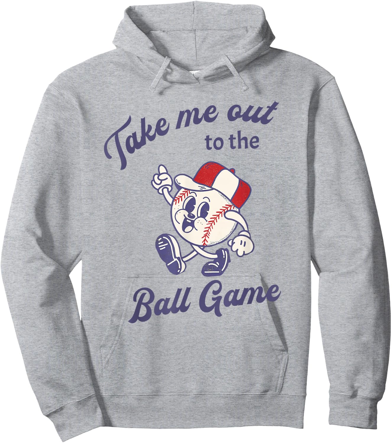 Take Me Out to The Baseball Ball Game Softball Vintage Hoodie - Hoodie | Ash