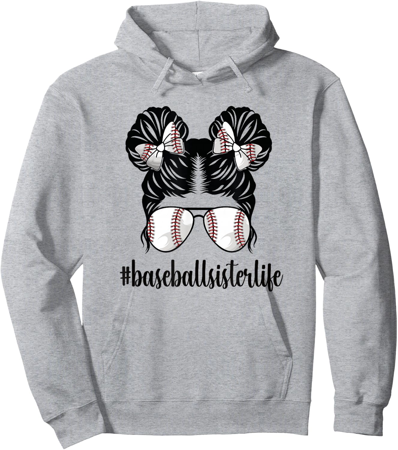Proud Baseball Sister Of A Baseball Player Little Sis Hoodie - Hoodie | Ash