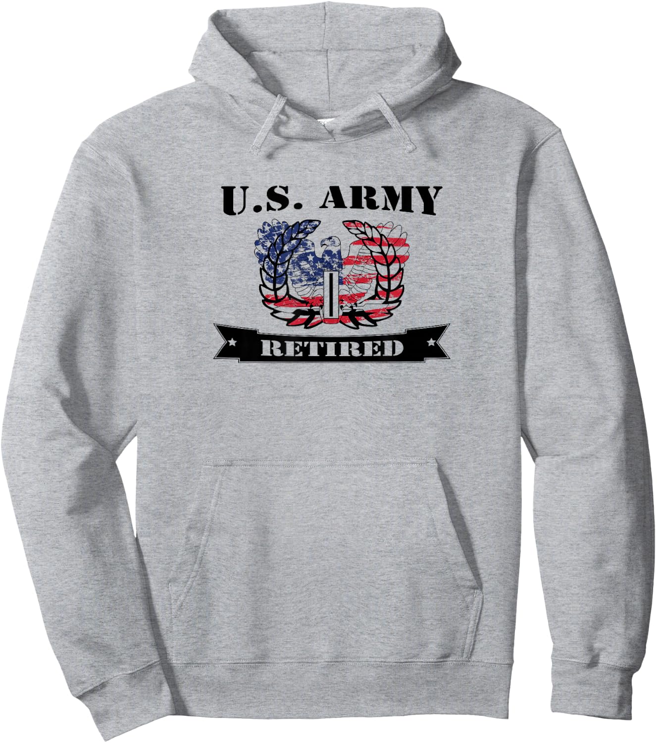 US Army CW5 Retired Eagle Rising Shirt Hoodie - Hoodie | Ash