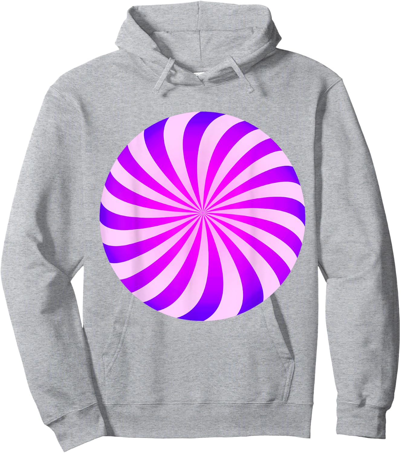 Sweet Purple Candy Swirl Graphic Novelty Hoodie - Hoodie | Ash