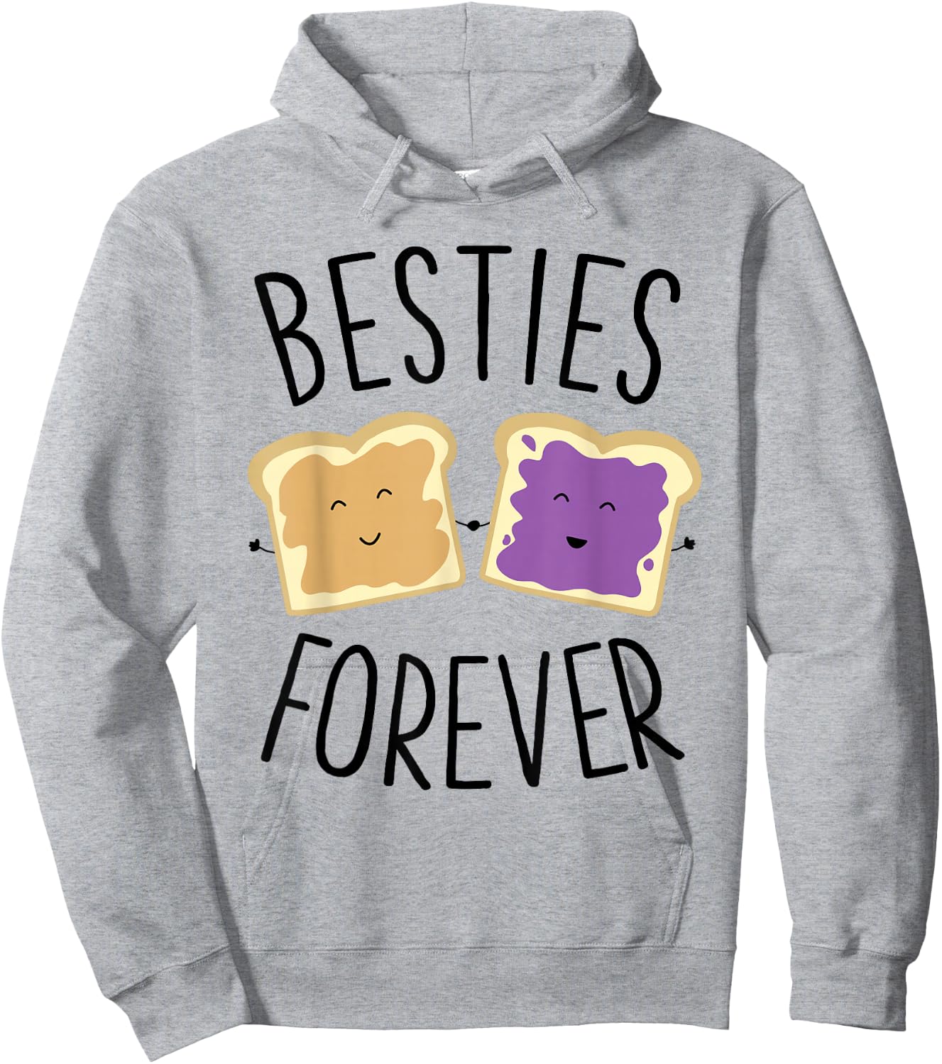 Cute Funny Peanut Butter Jelly Besties Forever Best Friends Hoodie - Hoodie | Ash
