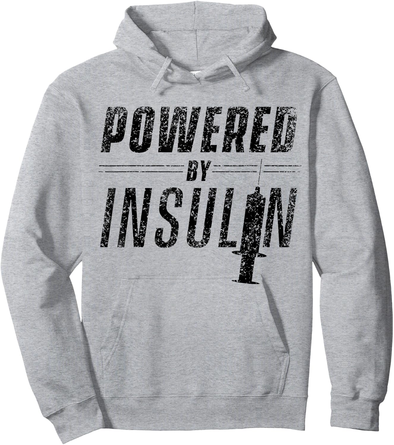 Powered By Insulin Sayings Diabetician Diabetes Awareness Hoodie - Hoodie | Ash