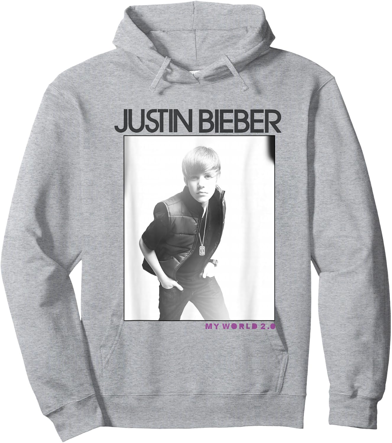 Justin Bieber Official My World 2.0 Photo Hoodie - Hoodie | Ash