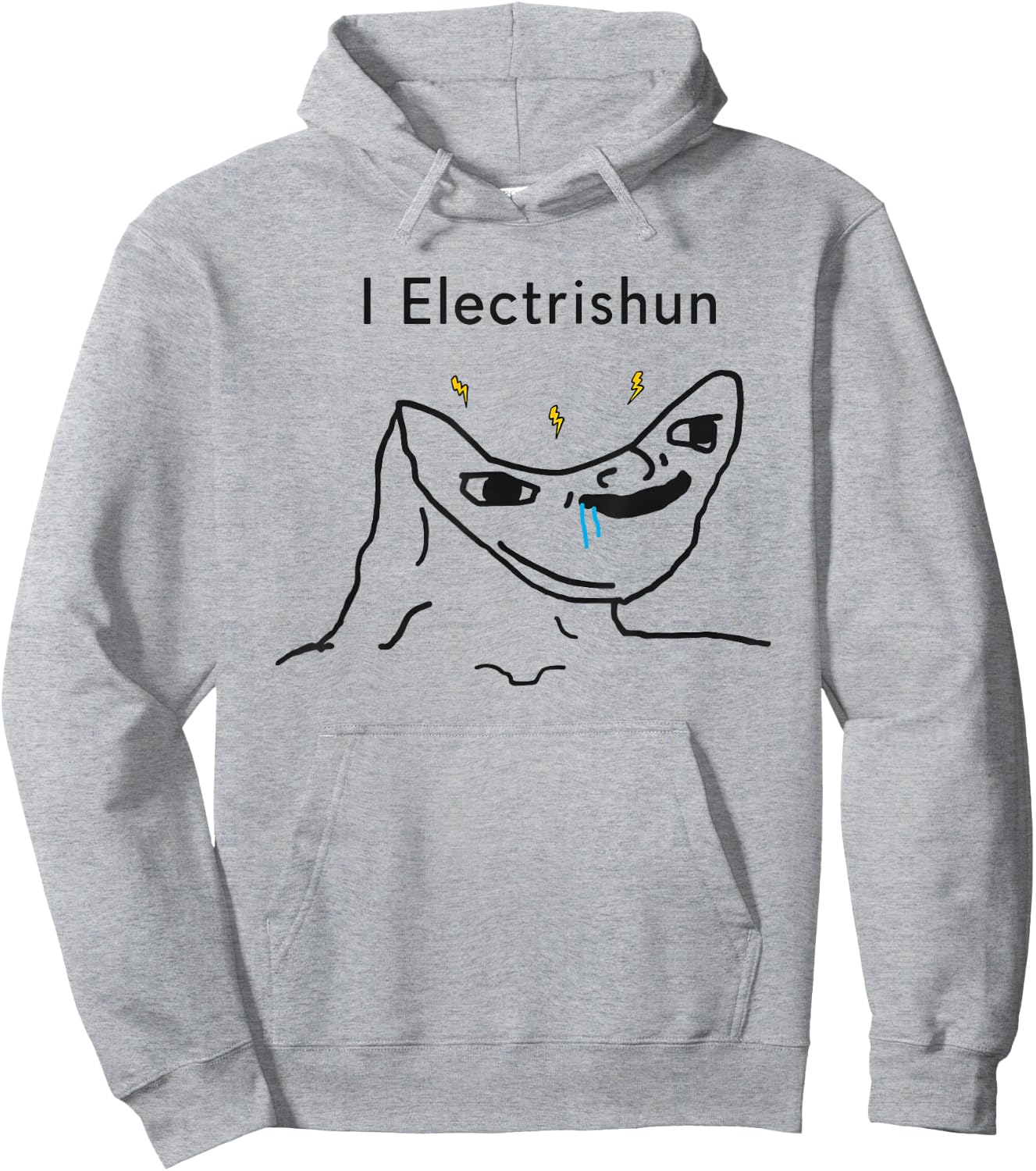 I Electrishun Meme Funny Electrician Hoodie - Hoodie | Ash