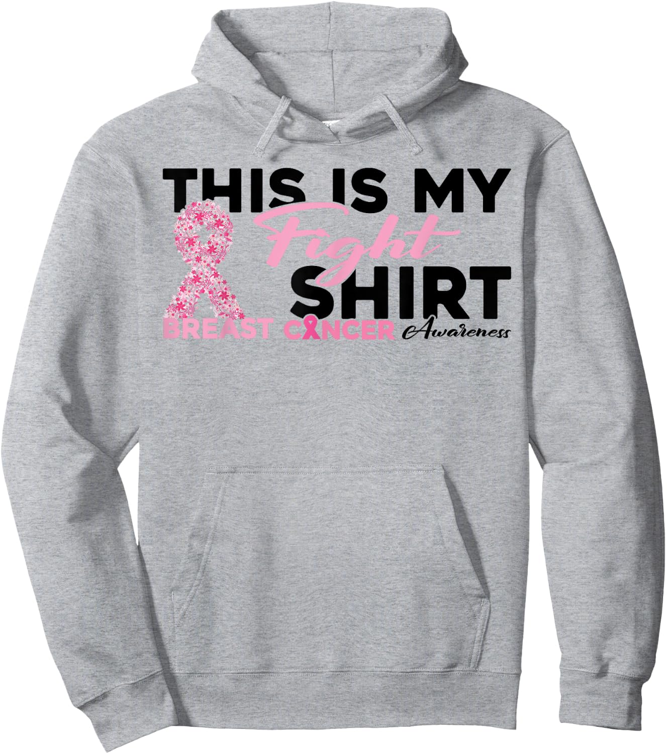 This Is My Fight Warrior Pink Woman Breast Cancer Awareness Hoodie - Hoodie | Ash