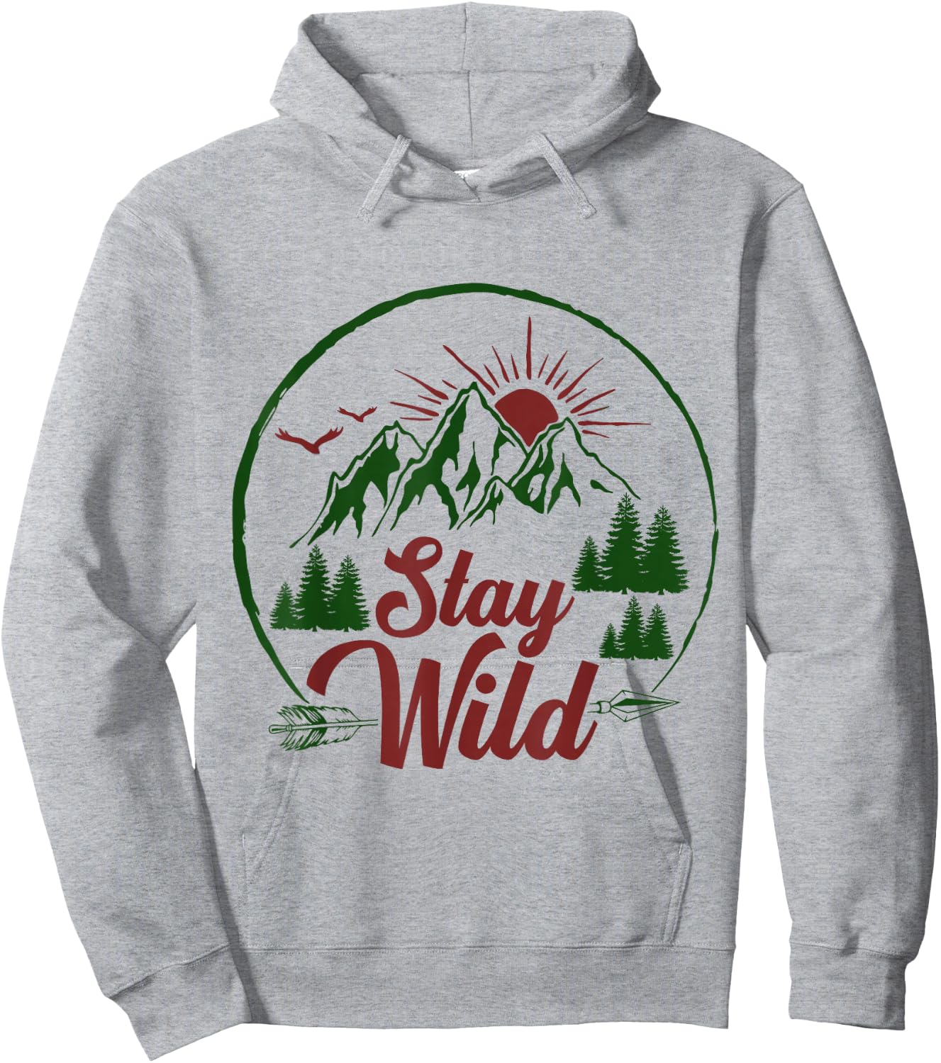 Stay Wild Men and Women Hikers, Campers and Outdoor Lovers Hoodie - Hoodie | Ash