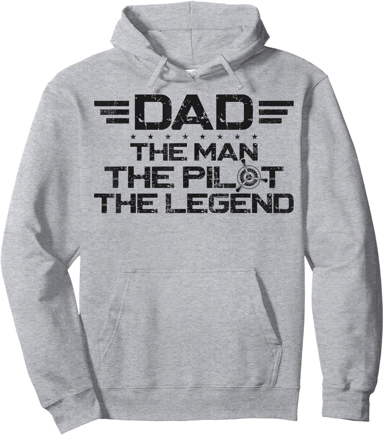 Airplane Pilot Dad Father Vintage Retro Dad The Man The Hoodie - Hoodie | Ash