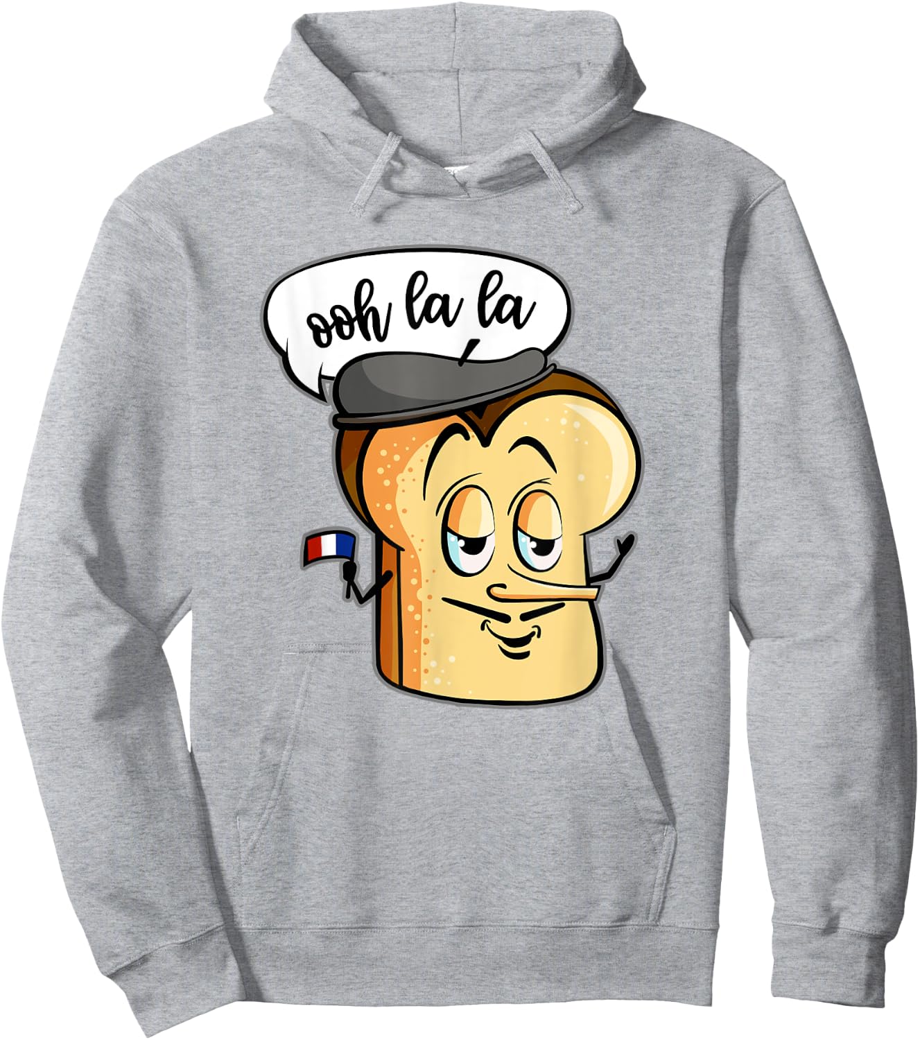 Ooh La La Cute French Bread Toast Funny Love Foodie Humor Hoodie - Hoodie | Ash