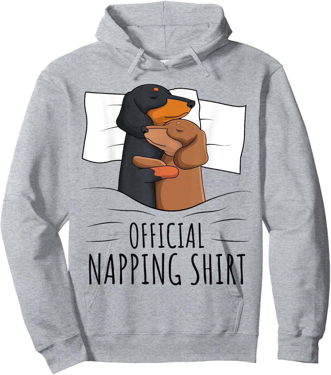 Sleeping Dachshund Dog Lover Weiner Dog Official Napping Hoodie - Hoodie | Ash
