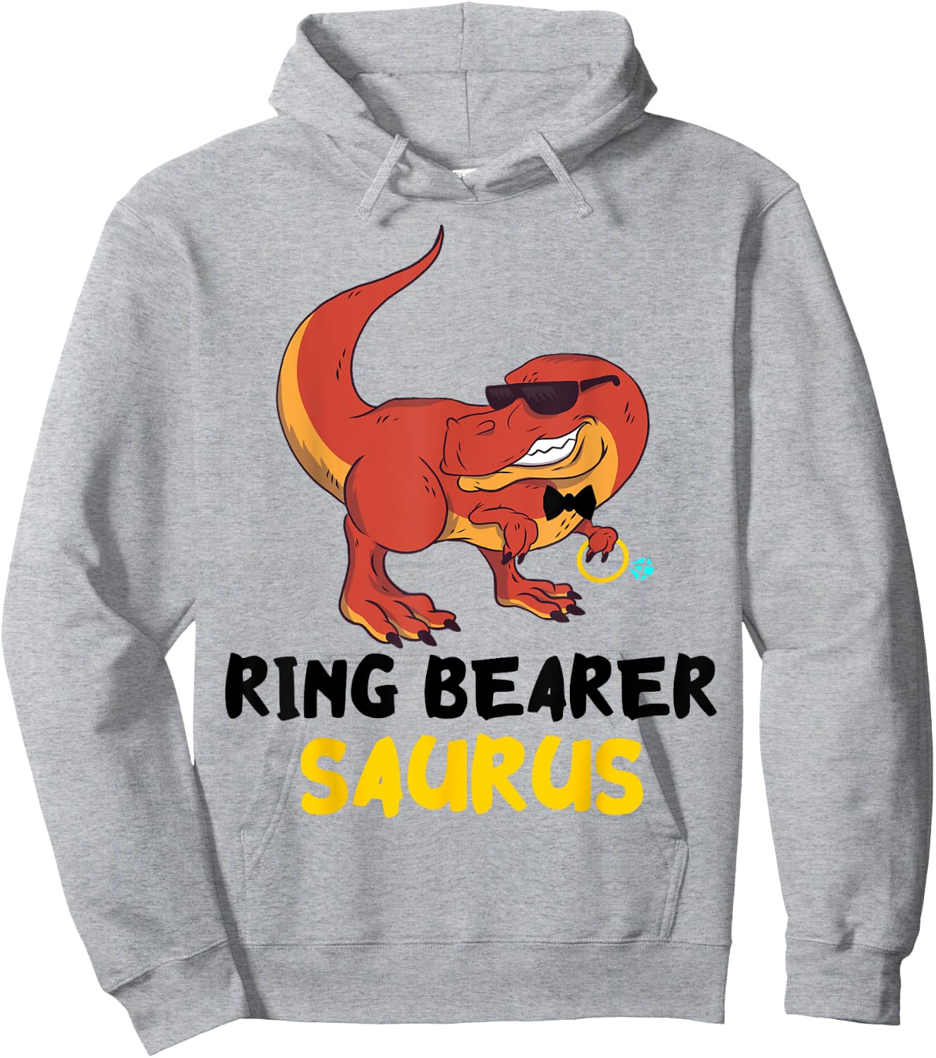 Ring Bearer T-Rex Dino Ring Dinosaur Wedding Party Security Hoodie - Hoodie | Ash