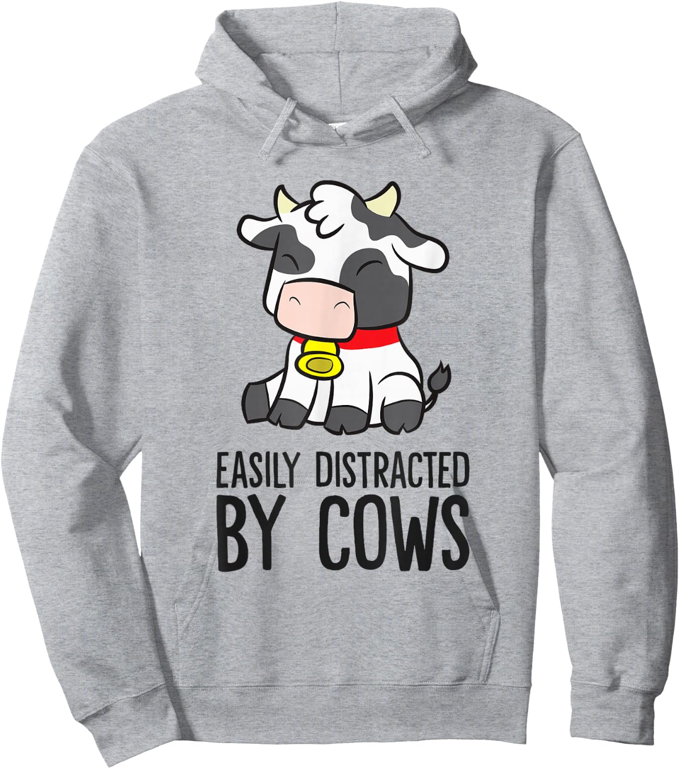Cow Lover Easily Distracted By Cows Hoodie - Hoodie | Ash