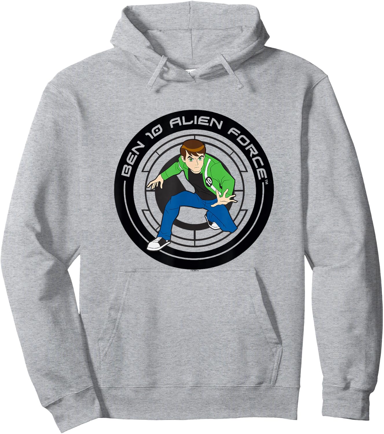 Ben 10: Alien Force Ben Tennyson Hero Pose Logo Hoodie - Hoodie | Ash