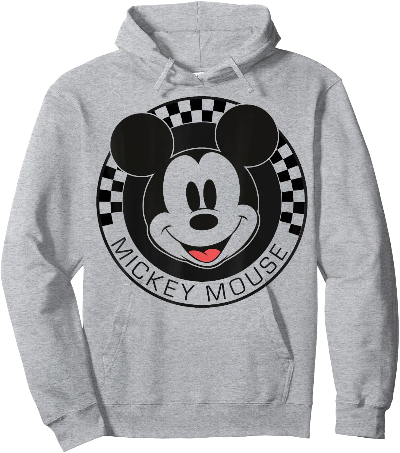 Disney Mickey And Friends Mickey Mouse Checkerboard Circle Short Sleeve For -child, Small Hoodie - Hoodie | Ash