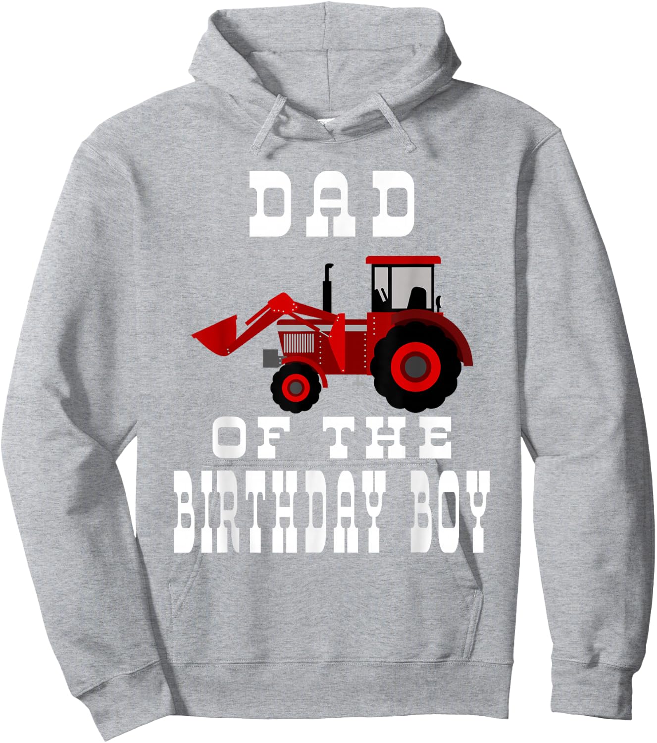 Dad of the Birthday Boy - Red Farm Tractor Matching Party Hoodie - Hoodie | Ash