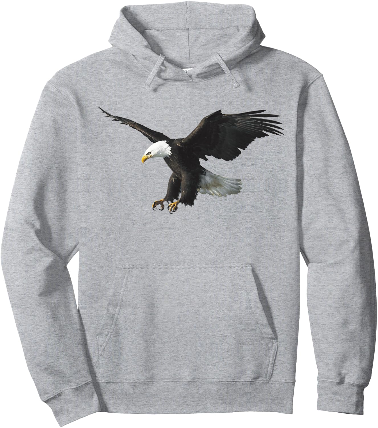 Majestic Flying American Bald Eagle Photo Portrait Hoodie - Hoodie | Ash
