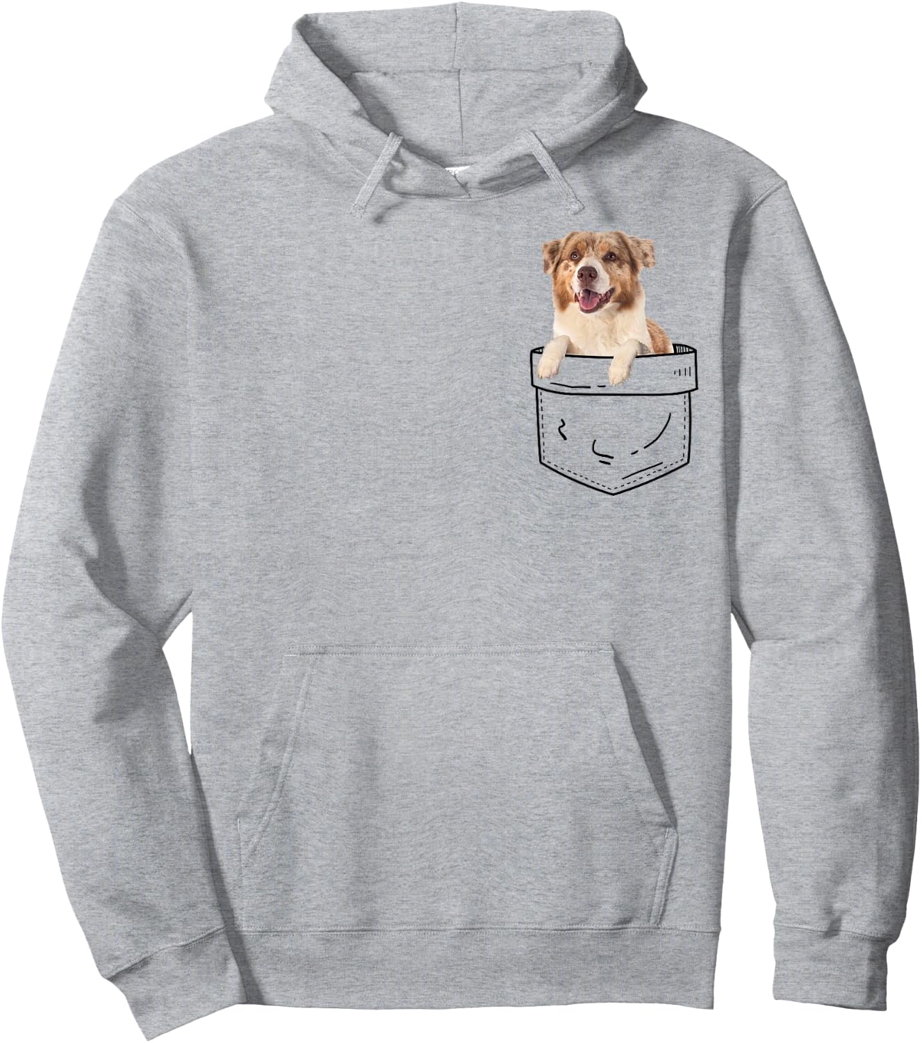 Red Merle Australian Shepherd In Pocket Hoodie - Hoodie | Ash