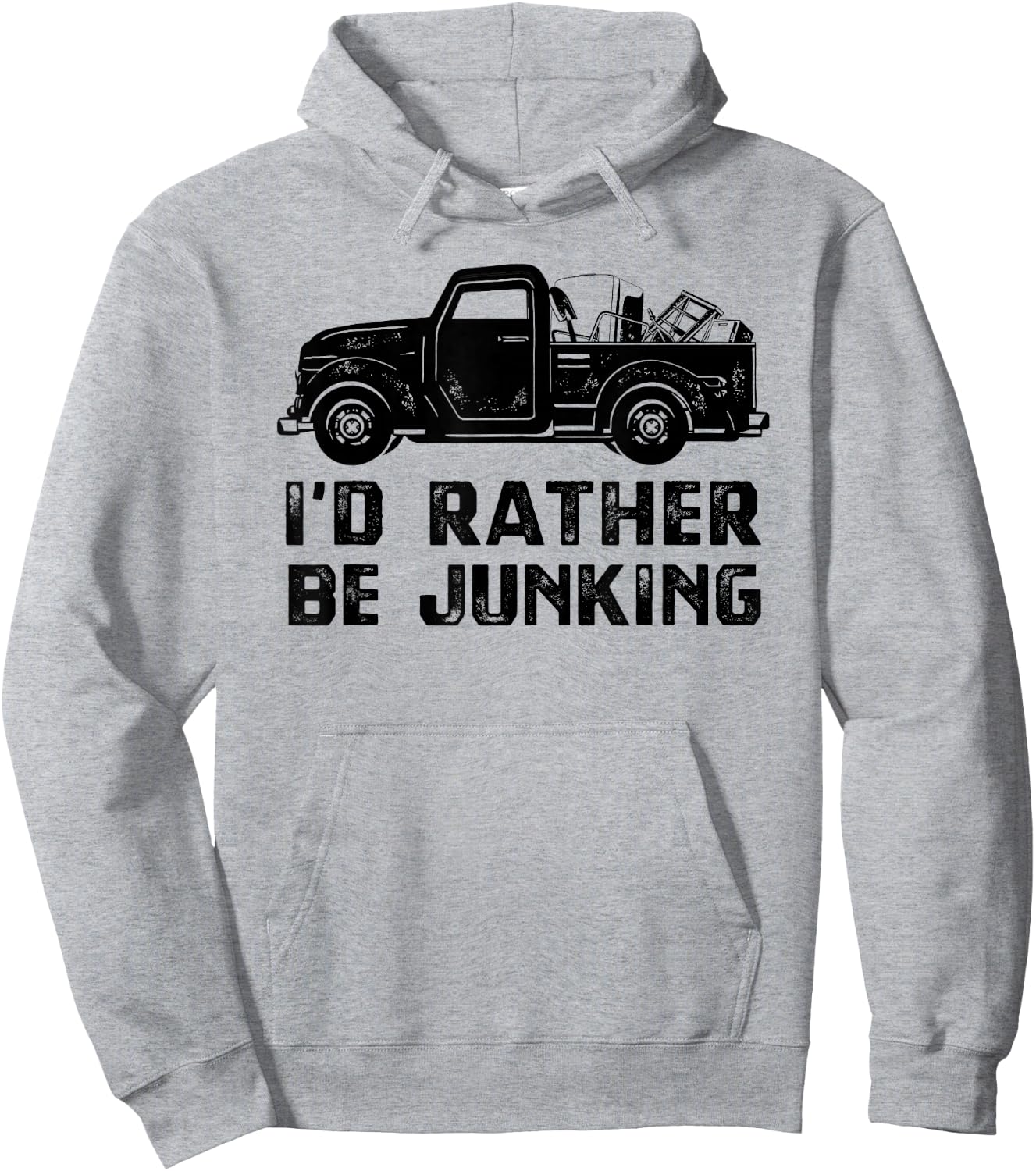 Funny Junker Truck , Thrifting Junking Apparel Hoodie - Hoodie | Ash