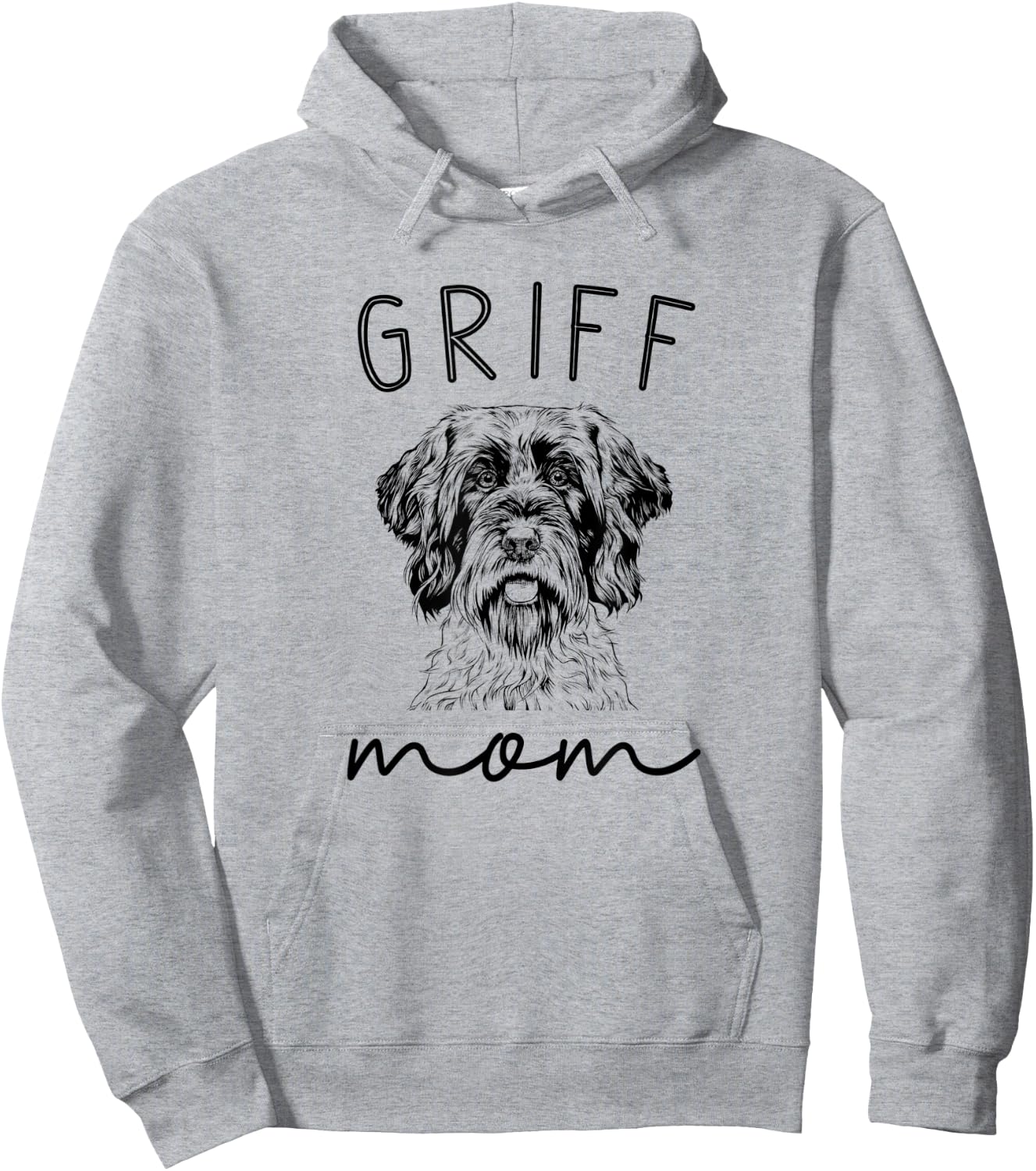 Griff Mom Wirehaired Pointing Griffon Dog Mother Hoodie - Hoodie | Ash