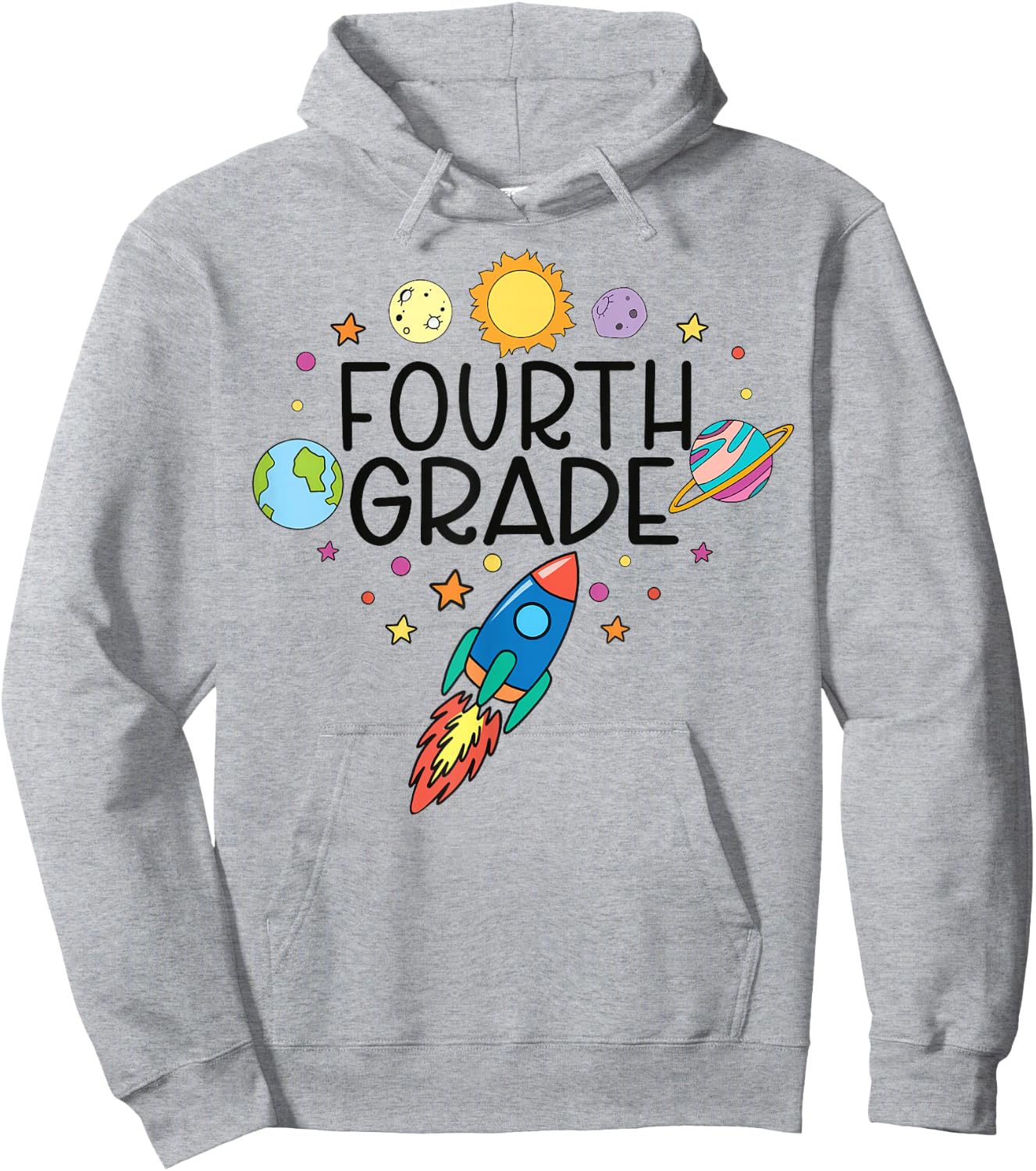 Fourth Grade Outer Space Solar System Planet Teacher Hoodie - Hoodie | Ash