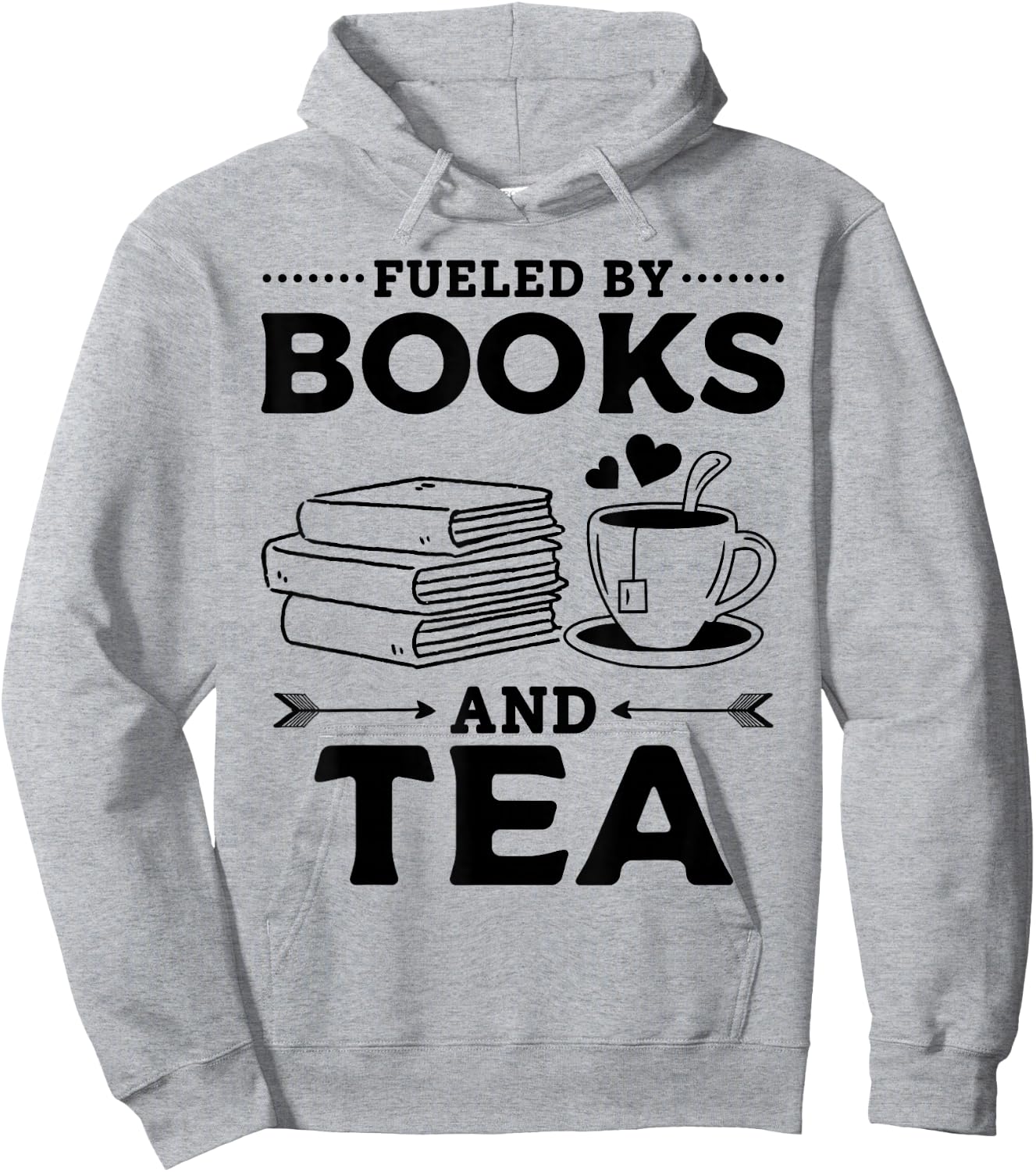 Fueled By Books And Tea Book Lover Bookworm Reading Books Hoodie - Hoodie | Ash