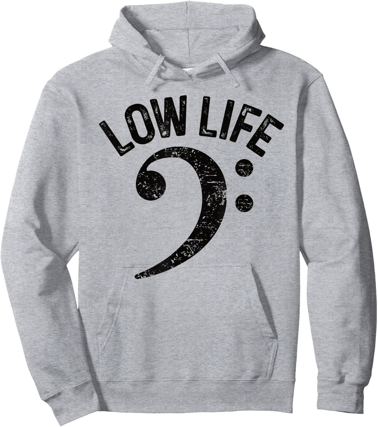 Bass Clef Low Life Music Marching Band Low Brass Bass Note Hoodie - Hoodie | Ash
