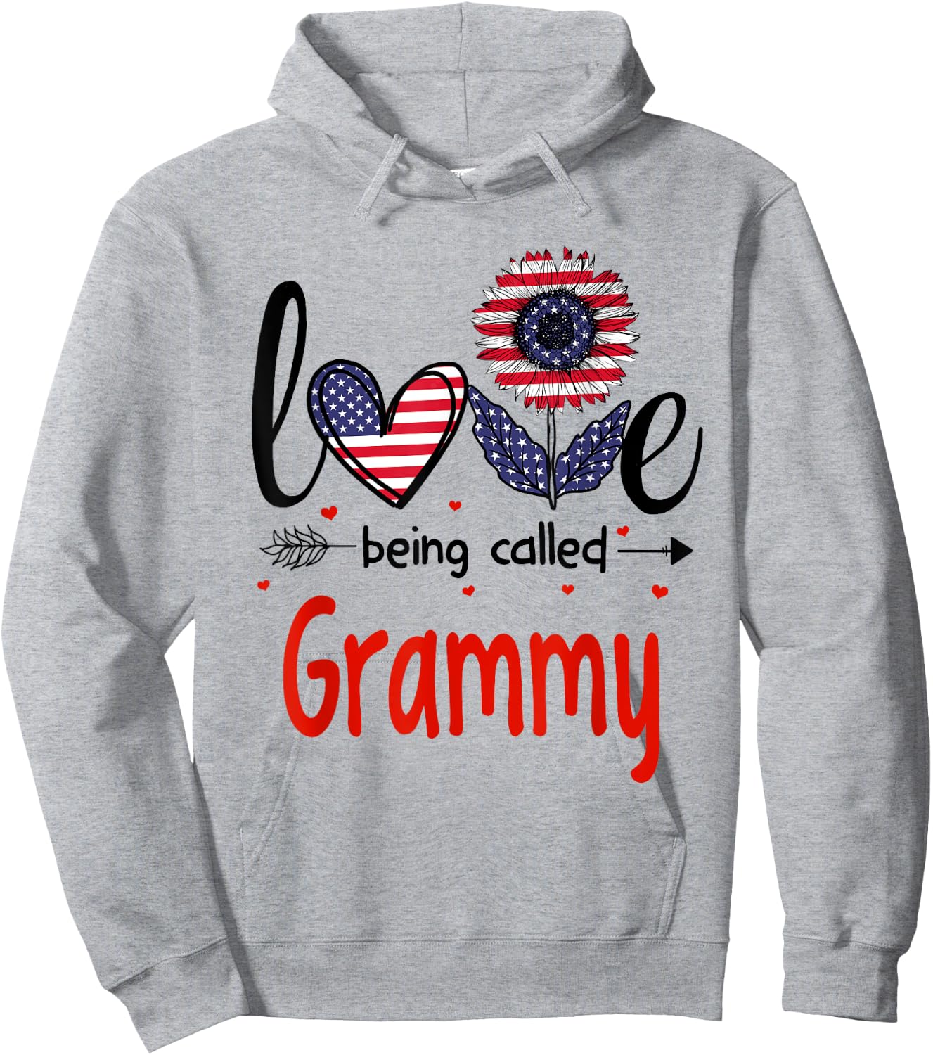 Love Being Called Grammy American Flag Patriotic 4th Of July Men Hoodie - Hoodie | Ash