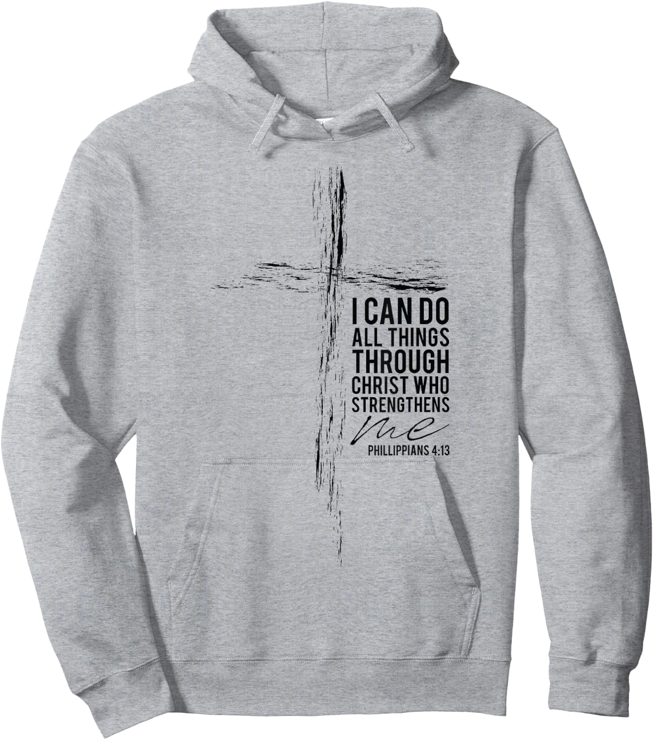Philippians 4:13 Christian Cross Gifts Men Husband Son Women Hoodie - Hoodie | Ash