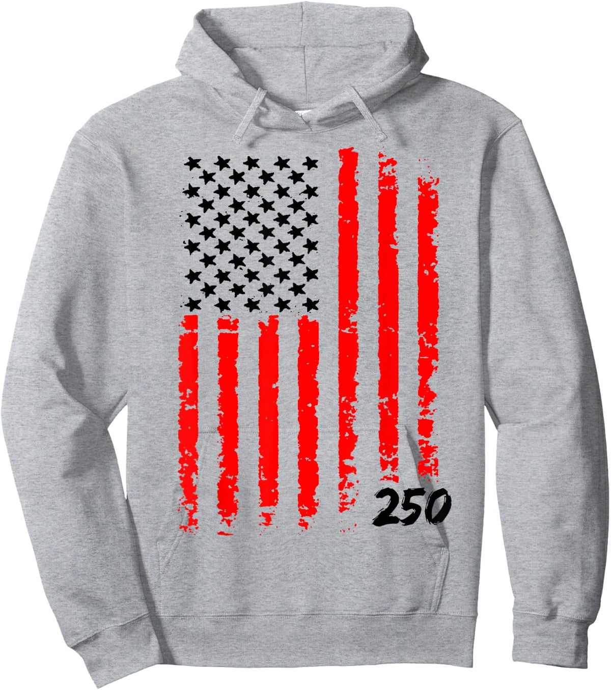 250th Anniversary of America 1776 Light Blue American Flag Hoodie - Hoodie | Ash
