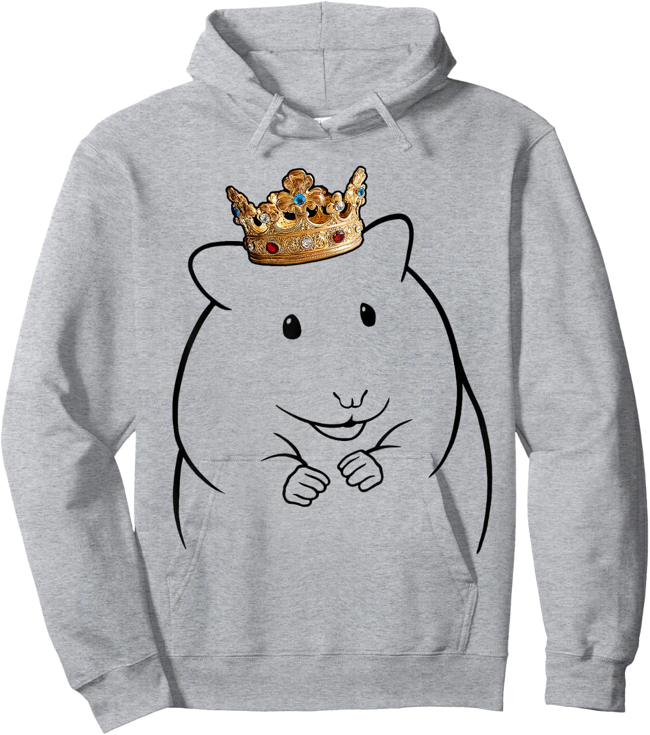 Hamster Wearing Crown Hoodie - Hoodie | Ash