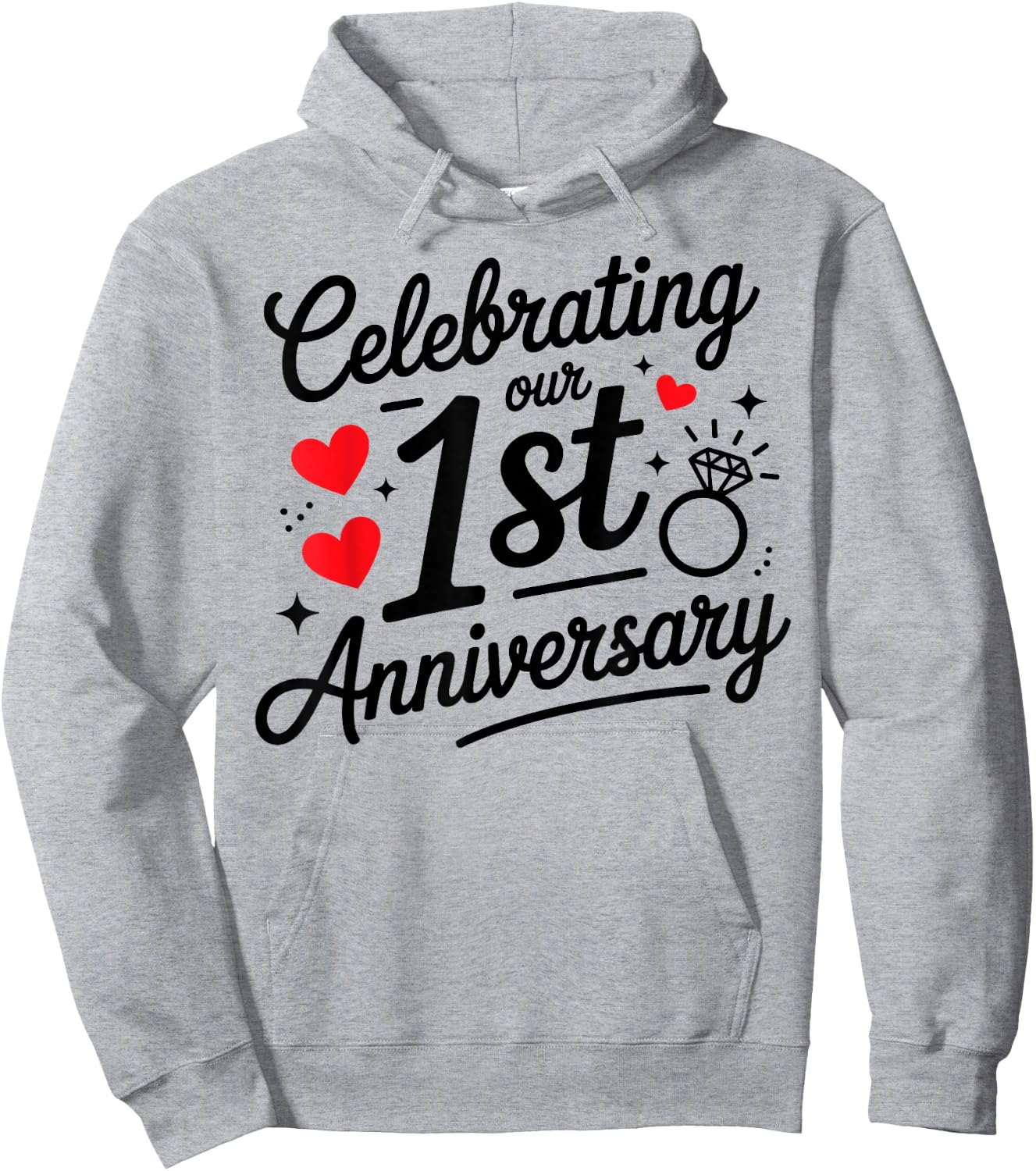 Celebrating Our 1st Year Wedding Anniversary Couple Matching Hoodie - Hoodie | Ash