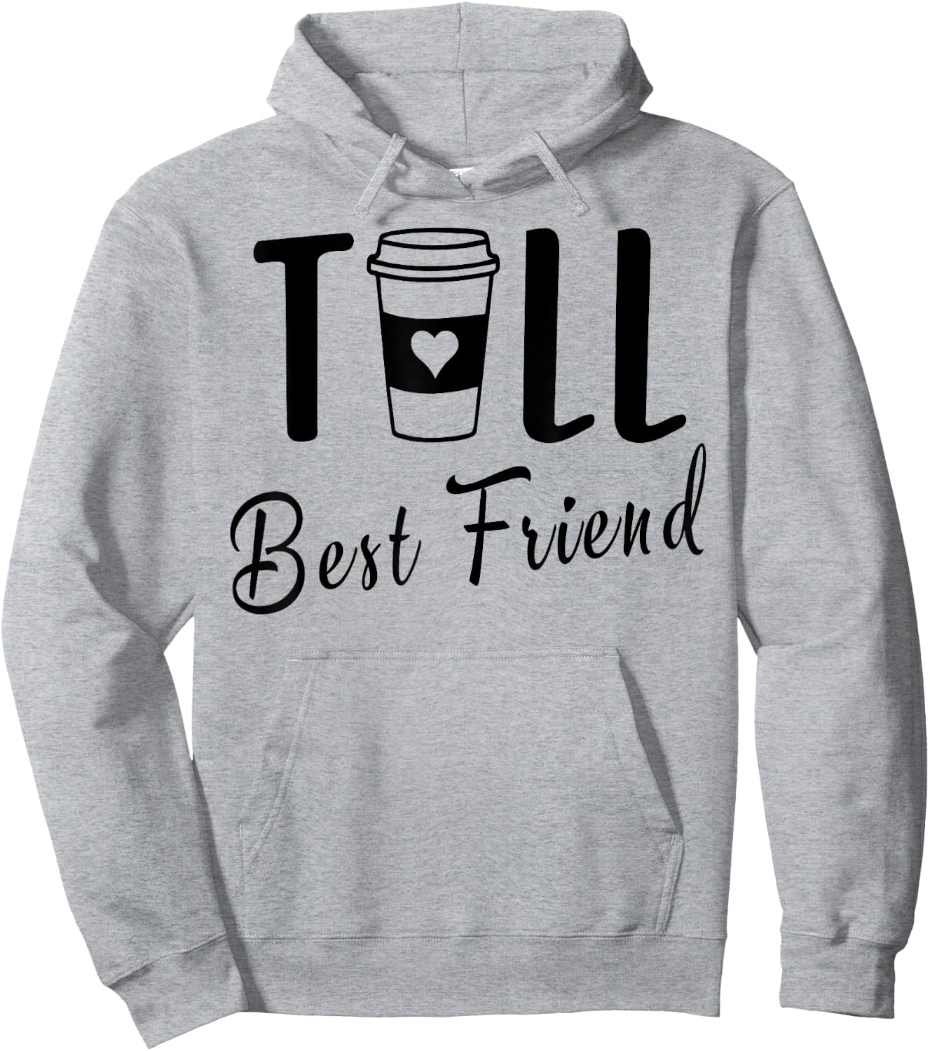 Tall Best Friend Funny BFF Matching Two Bestie Coffee Girls Hoodie - Hoodie | Ash